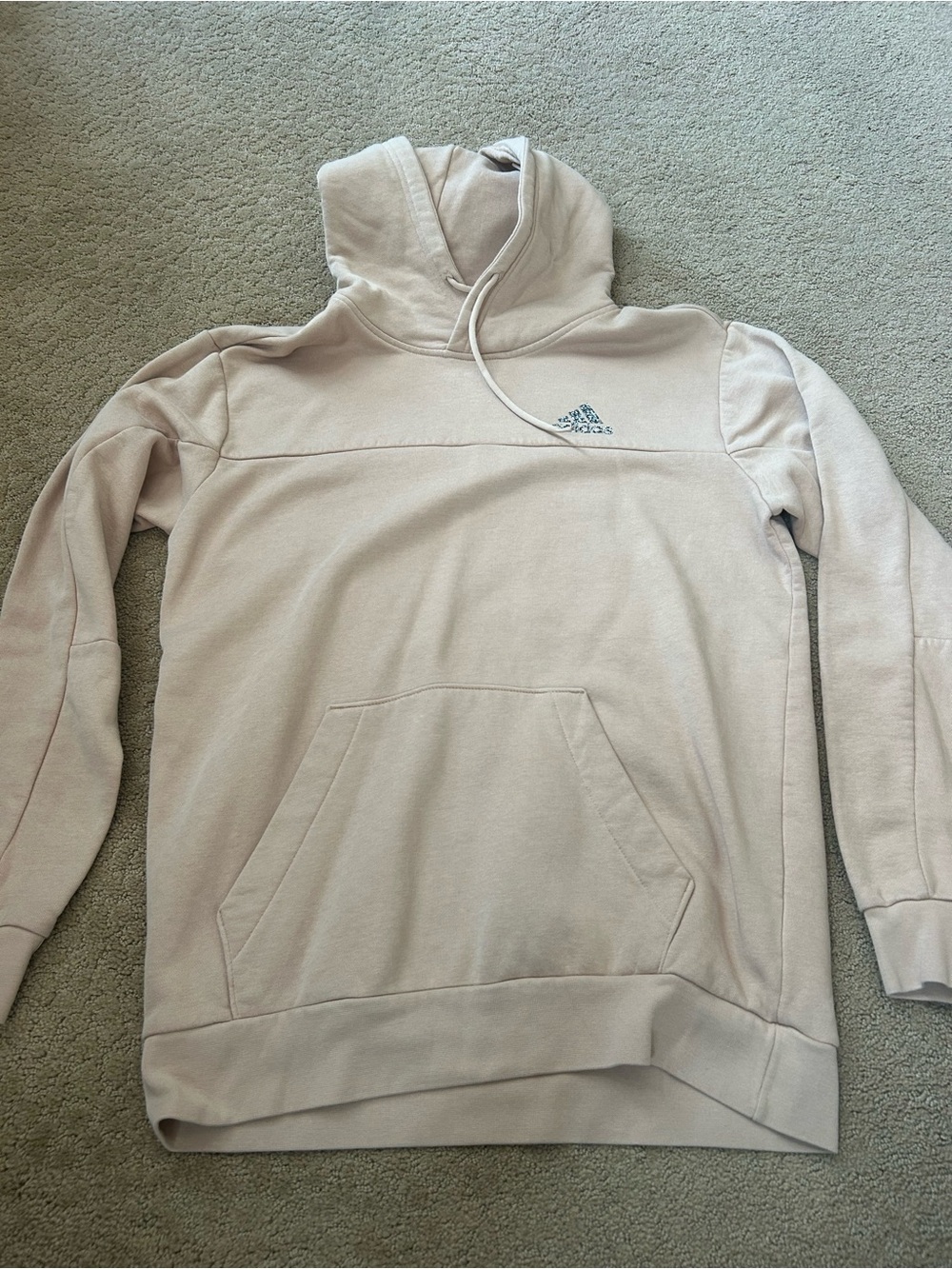 adidas Men's Light Beige Hoodie with Small Logo